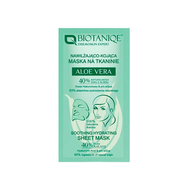 Mascarilla Facial Calmante Hidratante Aloe Vera Biotaniqe Cont 15 ML