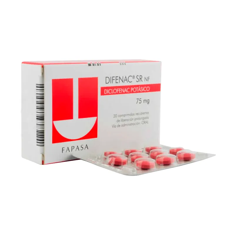 Difenac SR NF Diclofenac Potásico 75mg Caja de 20 comprimidos