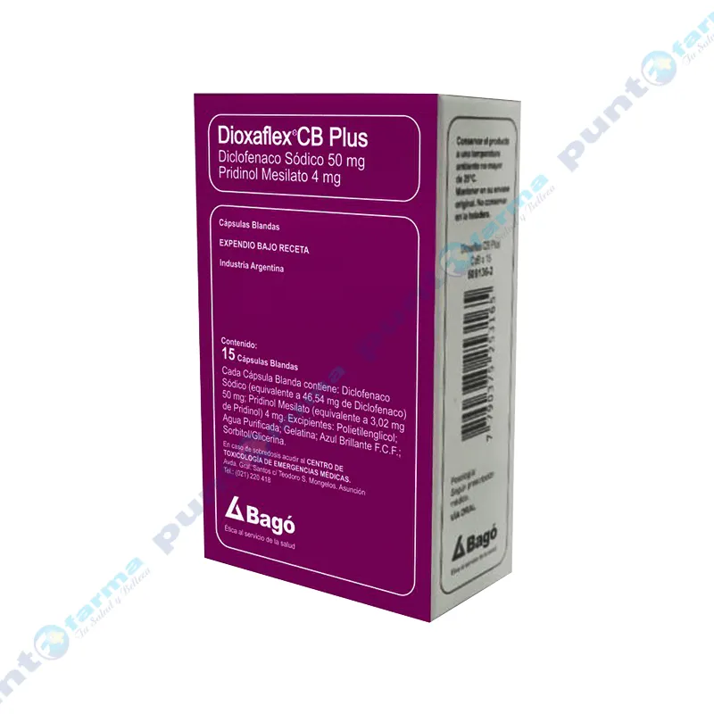 Dioxaflex CB Plus Diclofenaco Sodico 50 mg Caja de 15 Cápsulas