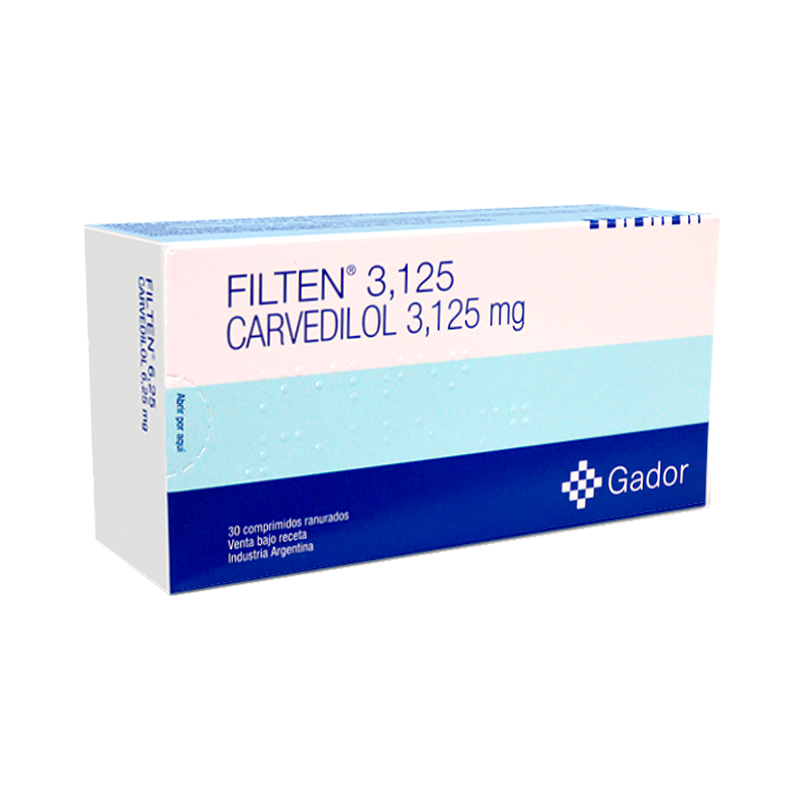 Filten 3 125 Carvedilol 3 125 Mg Cont 30 Comprimidos Ranurados