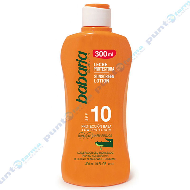 Leche Protectora Con Aloe Vera SPF10 Babaria 300 ML Punto Farma