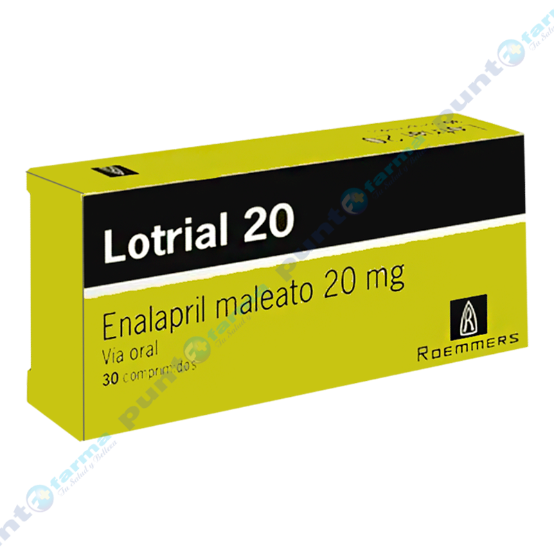 Lotrial 20 Enalapril Maleato 20 Mg Caja De 30 Comprimidos Punto Farma