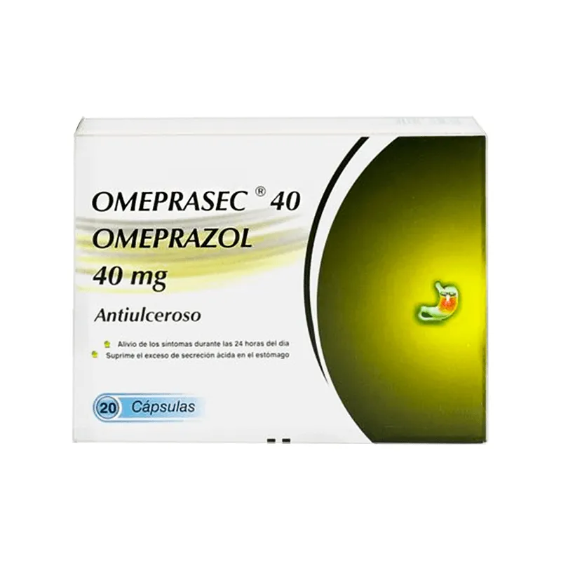 Omeprasec Omeprazol 40 mg Caja de 20 cápsulas Punto Farma