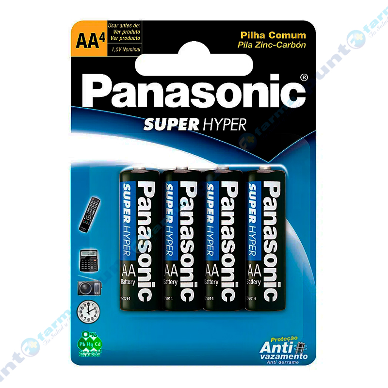 Pilas Panasonic Super Hyper AA4 Cont 4 Unidades Punto Farma