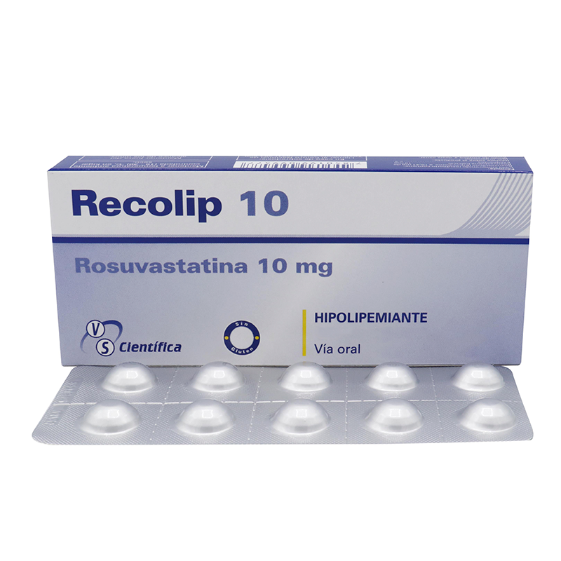 Recolip 10 Rosuvastatina 10 Mg Cont 30 Comprimidos Recubiertos