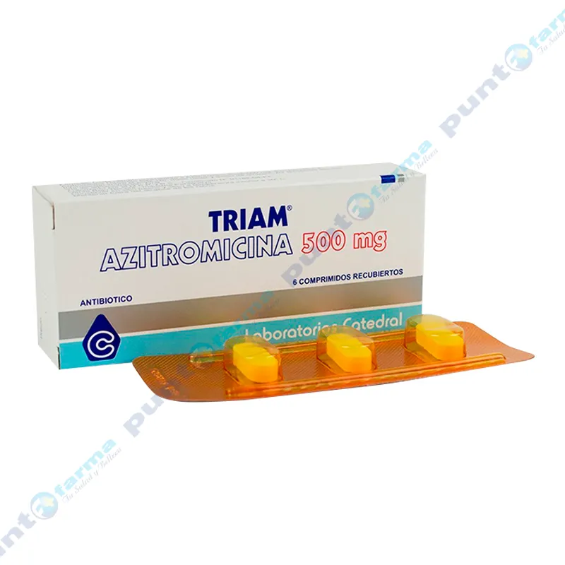 Triam Azitromicina 500 Mg Caja De 6 Comprimidos Recubiertos Punto Farma