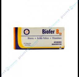 Biofer B12 Hierro Acido Folico - Caja de 24 cápsulas