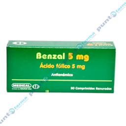 Benzal Ácido Fólico 5 mg - Contiene 30 Comprimidos.