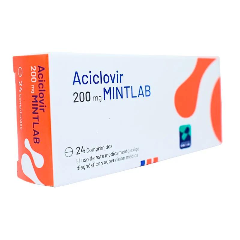 Aciclovir Mintlab 200 mg - Caja de 24 Comprimidos.