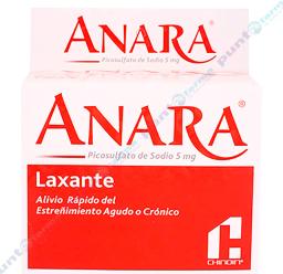 Anara Laxante Picosulfato de Sodio 5mg - Cont. 50 sobres con 4 tabletas