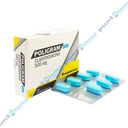 Poligram 500 Claritromicina 500mg - Caja de 14 Comprimidos