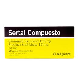 Sertal Compuesto Clonixinato de Lisina 125 mg - Caja de 10 Comprimidos Recubiertos