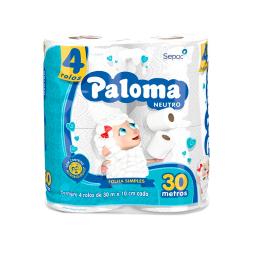 Papel Higiénico Paloma Neutro - Cont 4 unidades