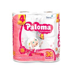 Papel Higiénico Perfumado Paloma 30 metros - Cont 4 unidades