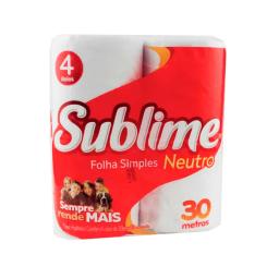 Papel higiénico Sublime Neutro - Contiene 4 rollos de 30m x 10cm cada uno