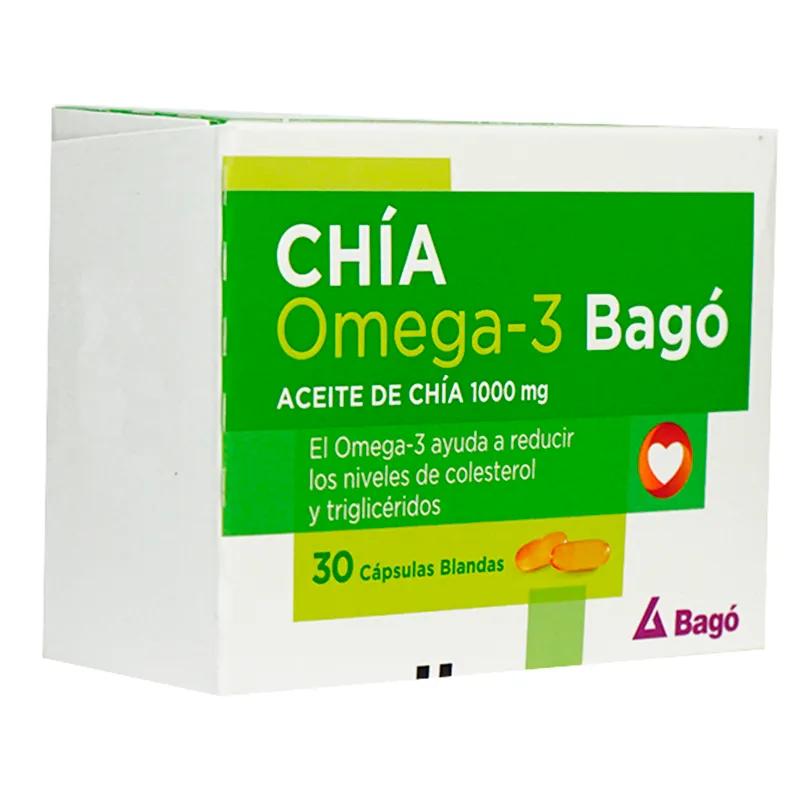 Chía Omega 3 Aceite de Chía 100 mg - Contiene 30 cápsulas blandas.