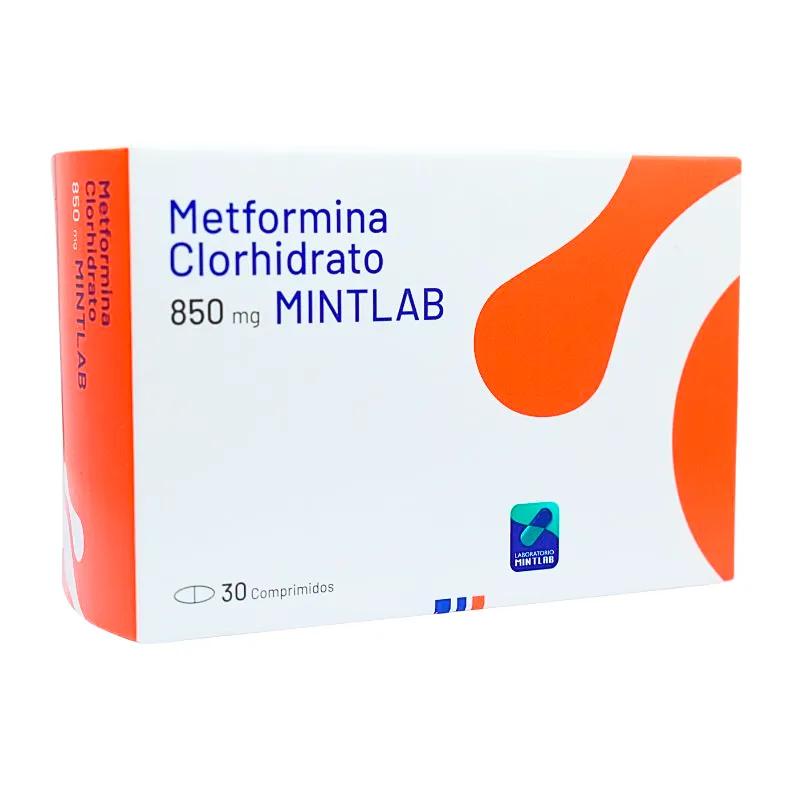 Metformina Clorhidrato Mintlab 850 mg - Cont. 30 Comprimidos.