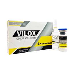 Vilox Omeprazol 40 mg - Contenido de 1 ampolla + solvente de 10 ml