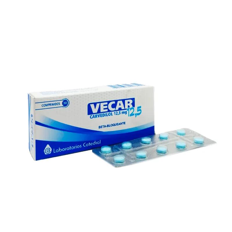 Vecar 12,5 mg Carvedilol 12,5 mg - Caja de 30 comprimidos