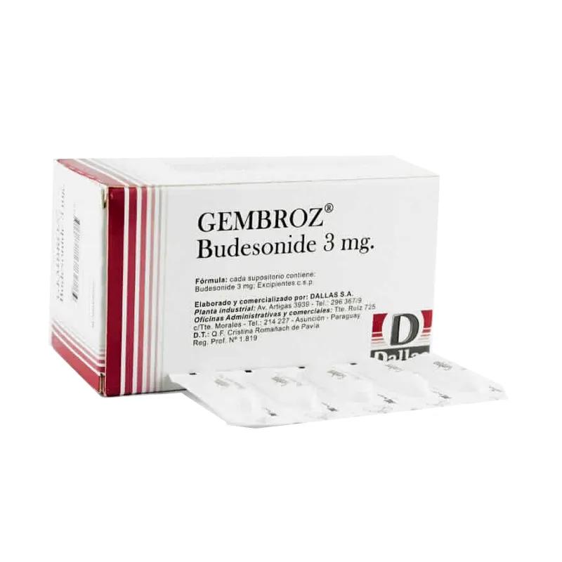 Gembroz Budesonide 3 mg - Caja de 30 supositorios