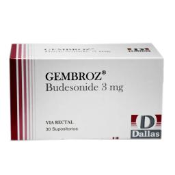 Gembroz Budesonide 3 mg - Caja de 30 supositorios