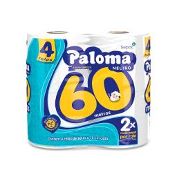 Papel Higiénico Paloma 60 metros - Cont 4 unidades