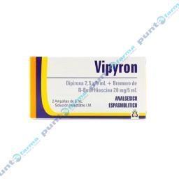 Vipyron Dipirona 2,5g/ 5 mL - Caja de 2 Ampollas de 5 mL