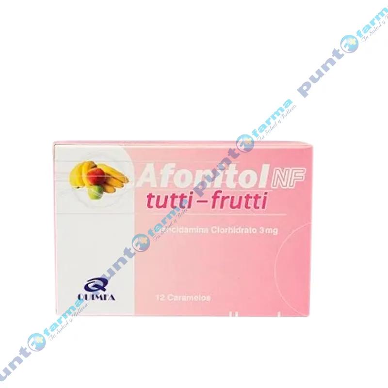 Afonitol NF Tutti-Frutti Bencidamina - Caja de 12 caramelos