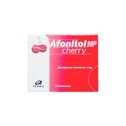 Afonitol NF Cherry Bencidamina - Caja de 12 caramelos