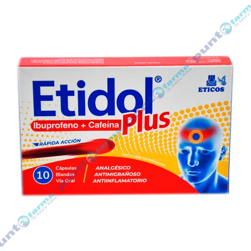 Etidol Plus Ibuprofeno + Cafeína - Caja de 10 Cápsulas