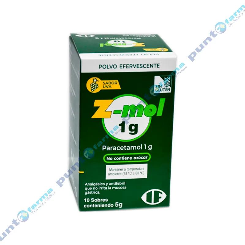 Z-mol 1 gr - Paracetamol Polvo Efervescente - Contiene 10 Sobres de 5g.