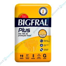 Pañal para Adultos Bigfral Plus Grande - Cont. 8 unidades