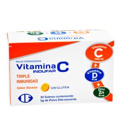 Vitamina C Triple Inmunidad Sabor Naranja - Caja de 30 Sobres