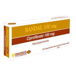 Bandal Ciprofibrato 100 mg - Caja de 30 comprimidos recubiertos ranurados.