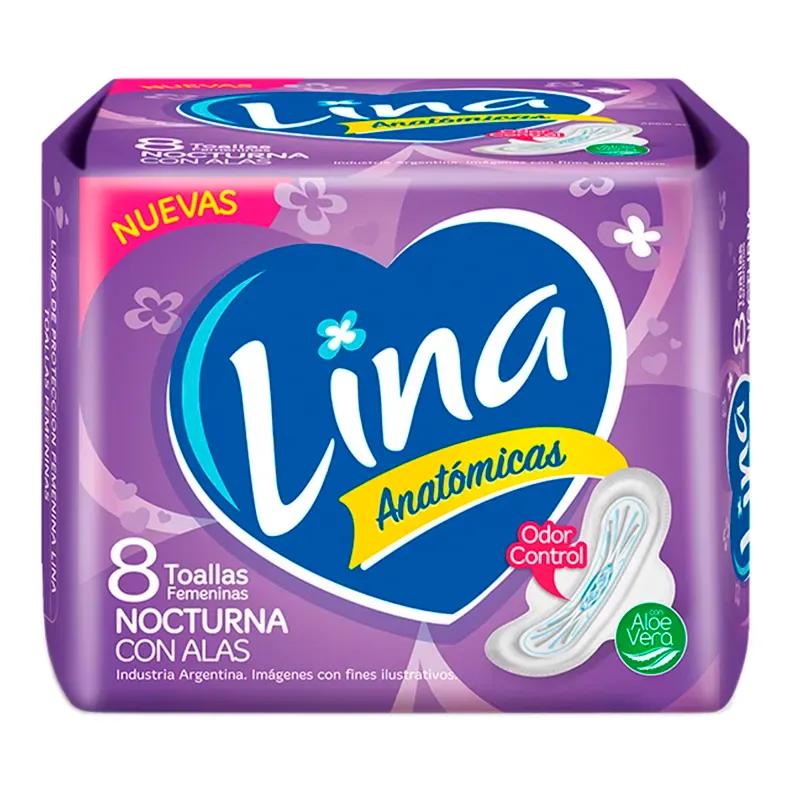 Toalla Femenina Lina Nocturna con Alas - 8 unidades