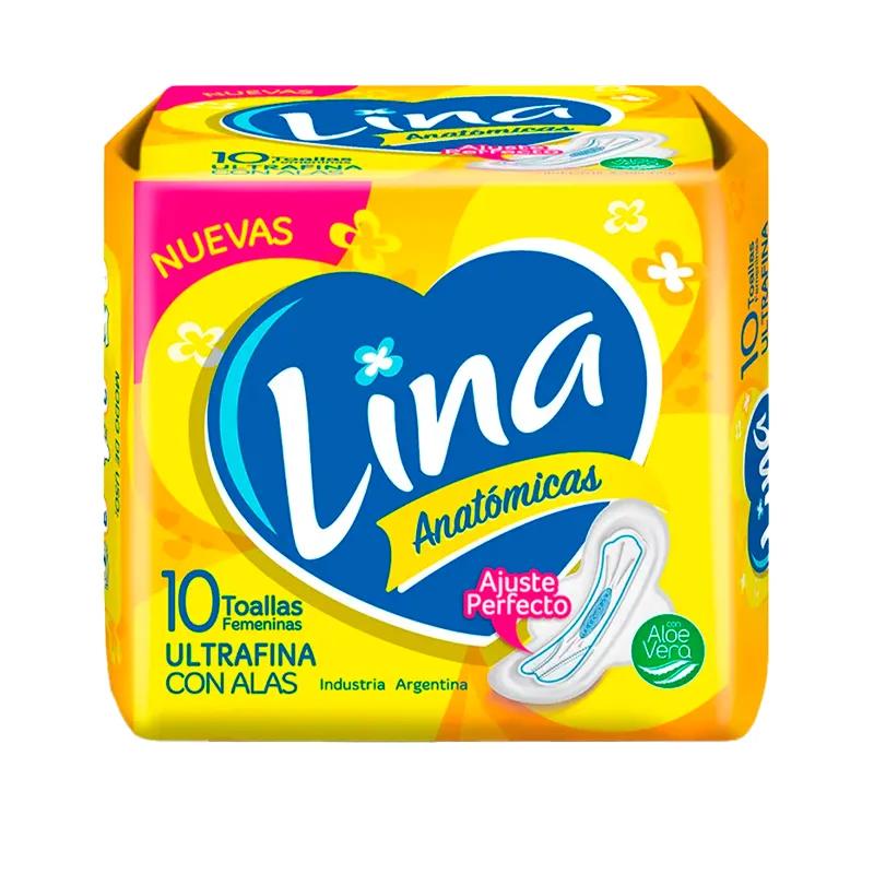 Toalla Femenina Ultrafina con alas Lina - x 10unid
