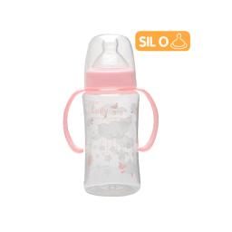 Biberon Con Tetina Ortodontica Color Rosa Lolly - 350 ml Cont. 1 Unidad.