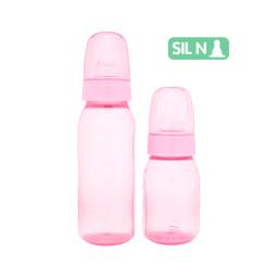 Kin Biberones Color Rosa Con Tetina Natural Lolly - 120/220 ml