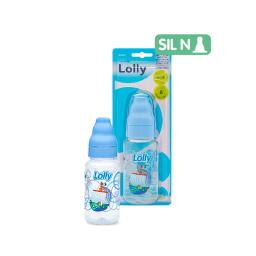 Biberon Con Tetina Natural Color Azul Lolly - 150 ml Cont. 1 Unidad