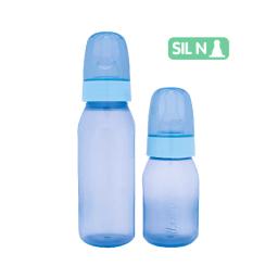 Kit Biberones Con Tetina Natural Color Azul Lolly - 120/220 ml