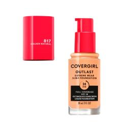 Base Líquida Outlast Extreme Wear 3-in-1 Full Coverage Foundation Golden SPF 18 Covergirl - 30mL