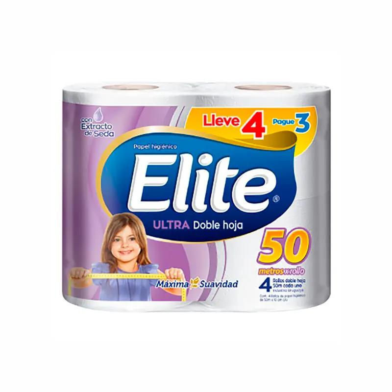 Papel Higienico Elite Doble Hoja Elite - 50 mts Pague 3 lleve 4