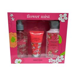 Set Flower Mist Sweet Care Body Splash + Crema de Manos + Loción Corporal