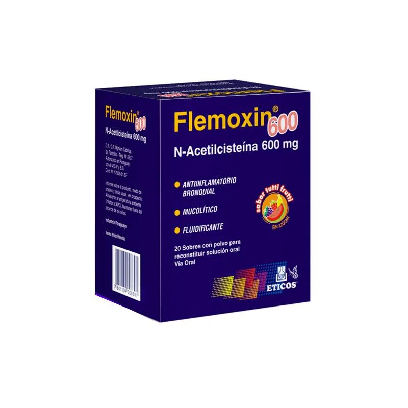 Flemoxin N- Acetilcisteina 600mg - Solución Oral Polvo Cont. 20 Sobres
