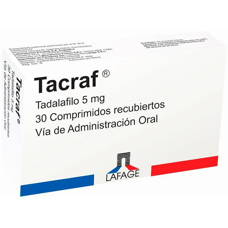 Tacraf Tadalafilo 5mg - Caja de 30 Comprimidos
