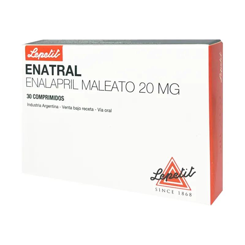 Enatral Enalapril Maleato 20 mg - 30 Comprimidos