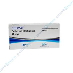 Cetimat Cetirizina Clorhidrato 10 mg - Cont. 20 Comprimidos Recubiertos