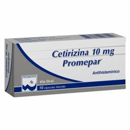 Cetirizina 10 mg Promepar - 10 Capsulas