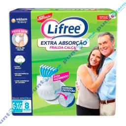 Pañal Adulto Extra Absorcion Regular Lifree Tamaño G/XG - Paquete de 8 Unidades