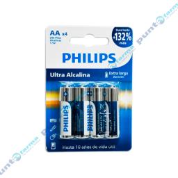 Pilas Ultra Alcalina AA Philips - Cont. 4 Unidades